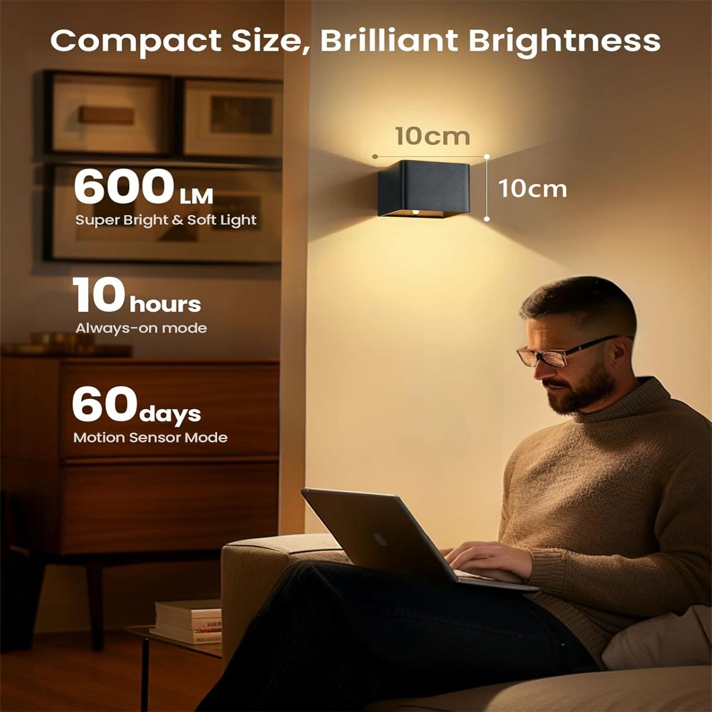 LumiAura™ Wireless Motion Sensor Wall Light